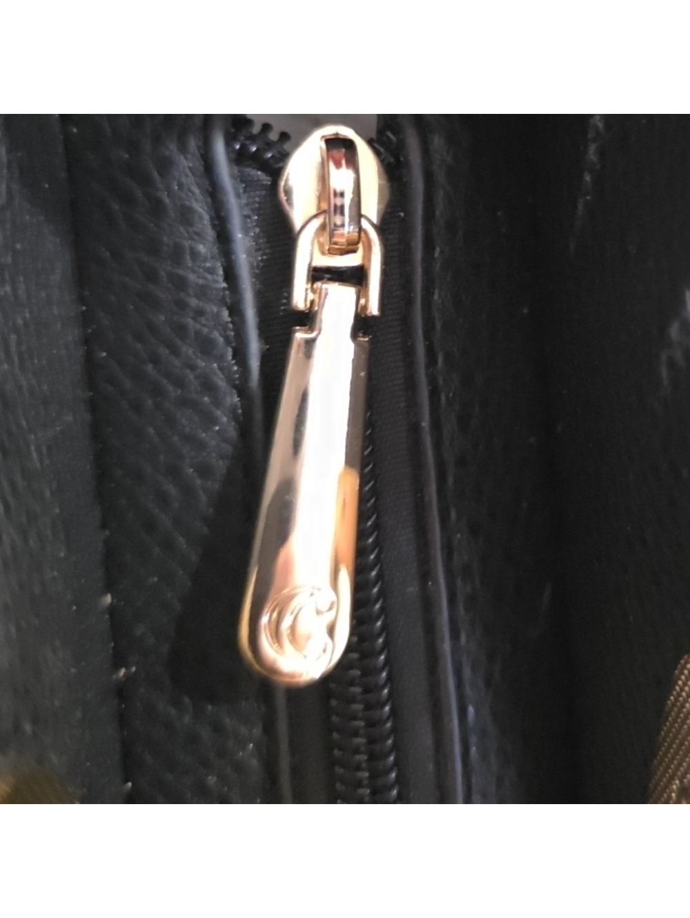 Womens Black Leather Clutch Gold Accents Purse Shoulder Bag Crossbody Evening - Picture 4 of 10